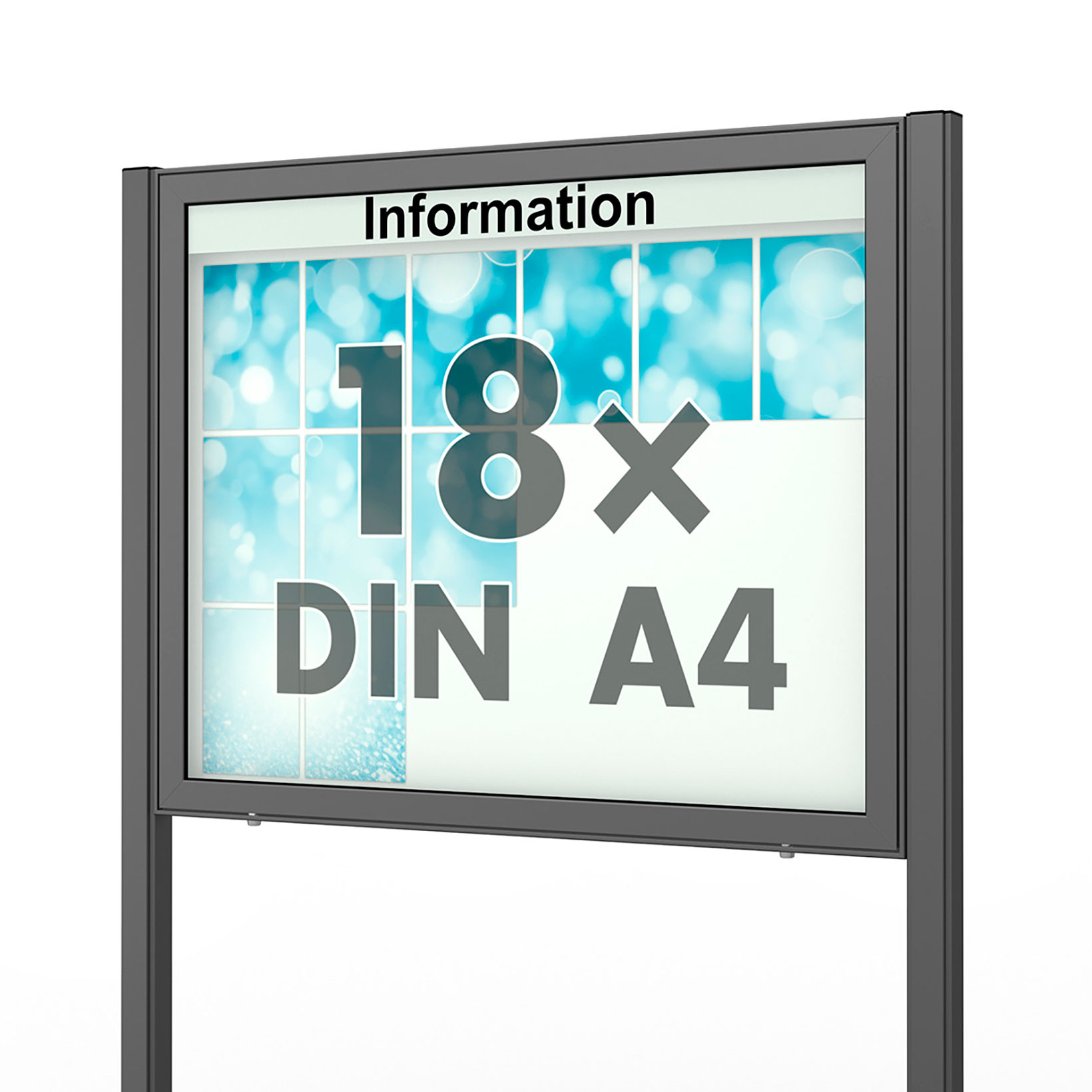 18 x DIN A4 Schaukasten Planus - mit Standbeinen - DB 703 (anthrazit) 18 x DIN A4 Schaukasten Planus - mit Standbeinen - DB 703 (anthrazit)